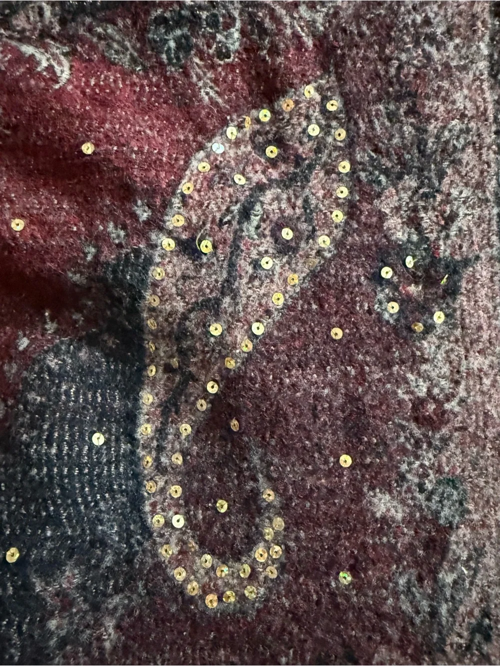 Pashmina Shawl Women’s OS One Size Paisley Floral Sequins Fringe Sweater Wrap